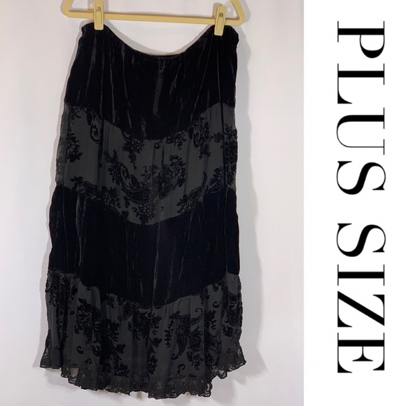 Chico's Dresses & Skirts - Chico’s Black Velvet Long Skirt